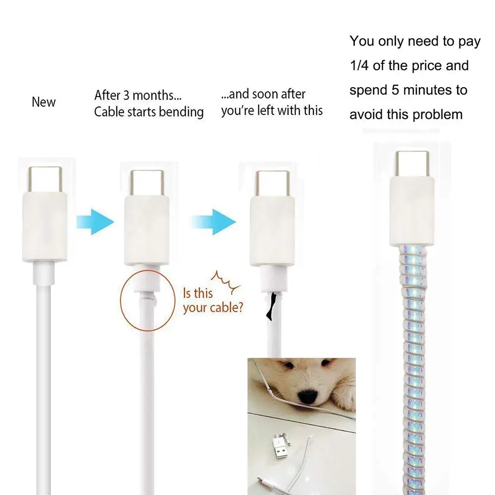 Long Cable Protector pack of 2 6 Long Cable Protector