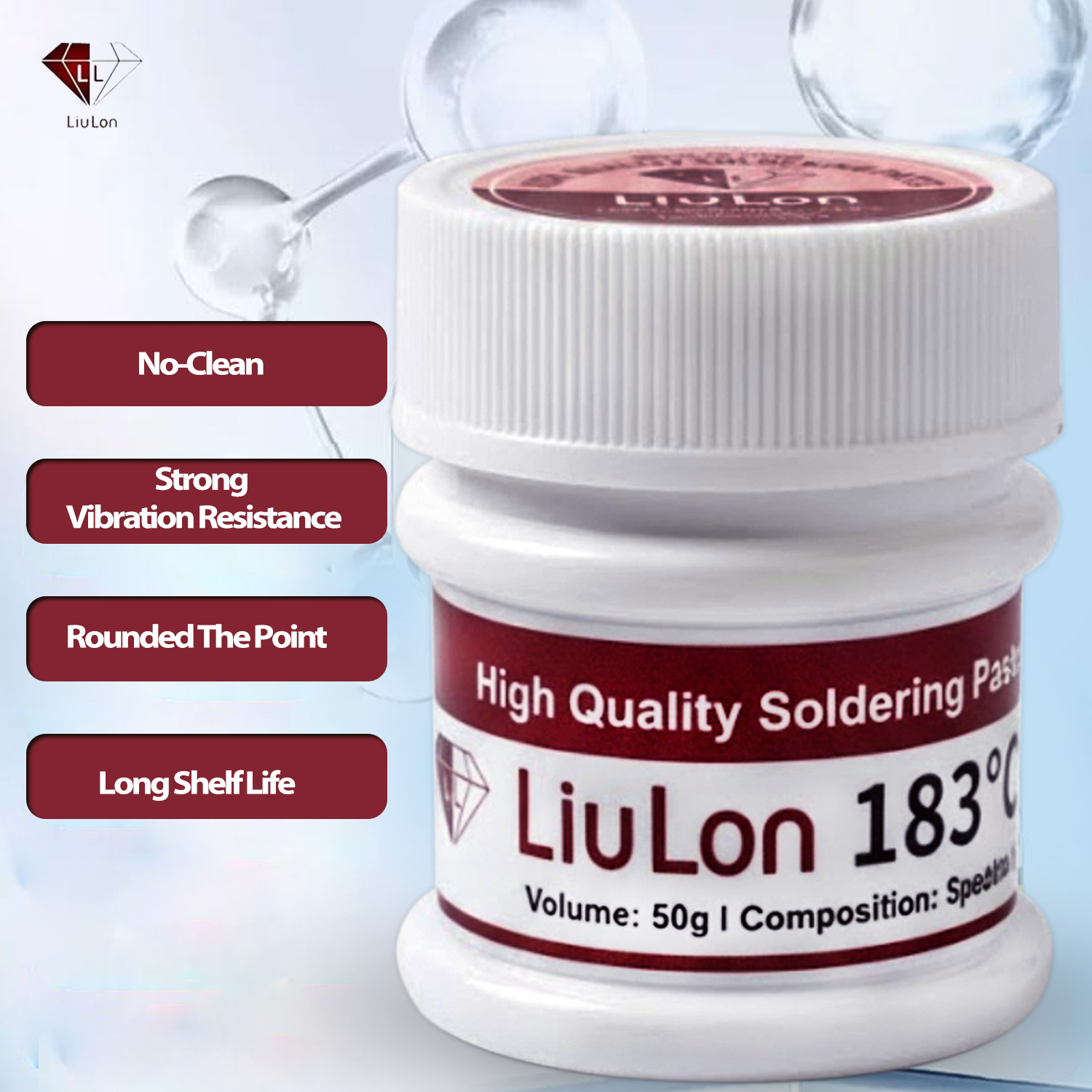 Liulon LL-183P 50G 183°C High Quality Solder Paste 4 Liulon LL-183P 50G 183°C High Quality Solder Paste for Mobile Repair, PCB, BGA & SMD Work