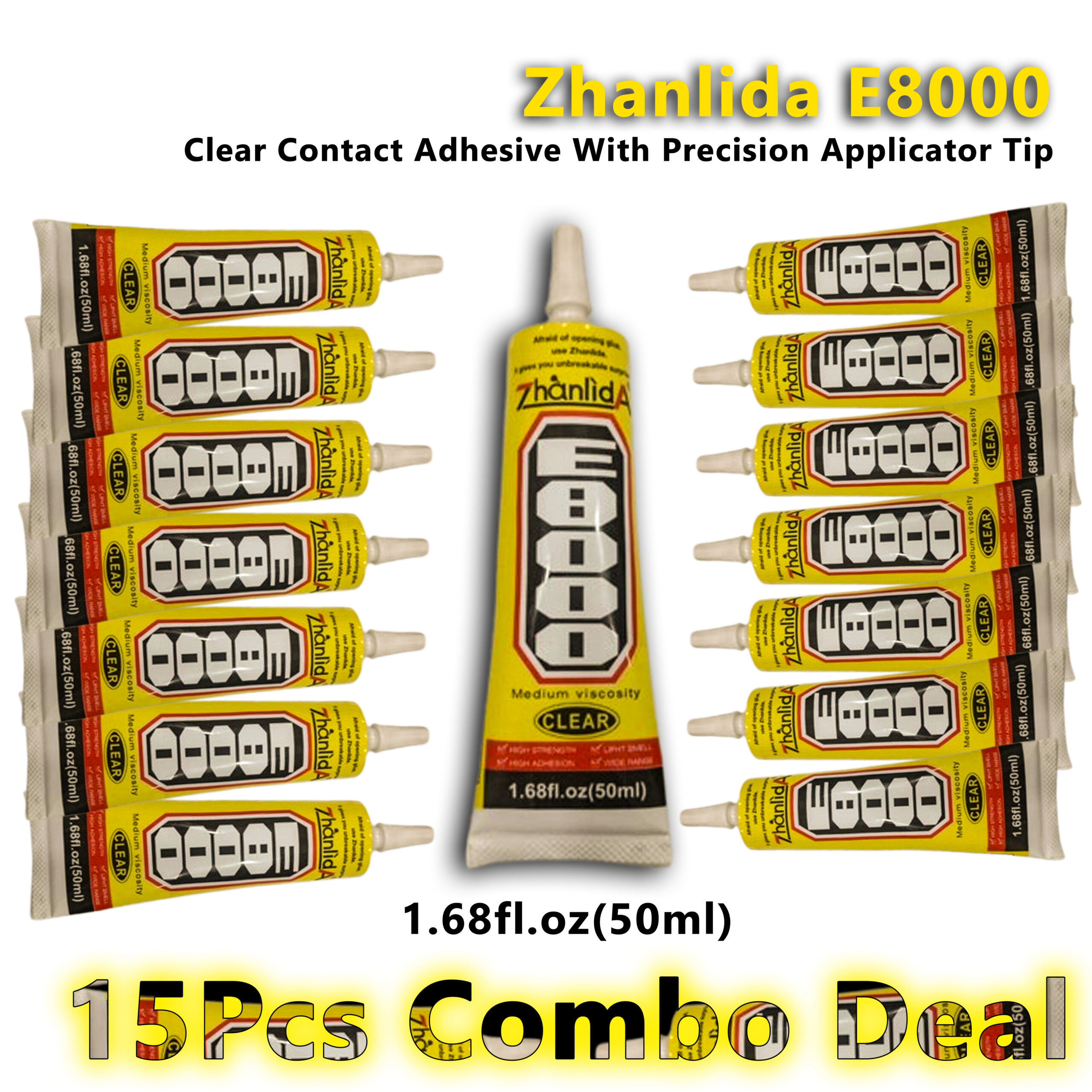 Zhanlida E8000 50ml Glue 15pcs Combo Pack 1 Zhanlida E8000 50ml Glue 15pcs Combo Pack